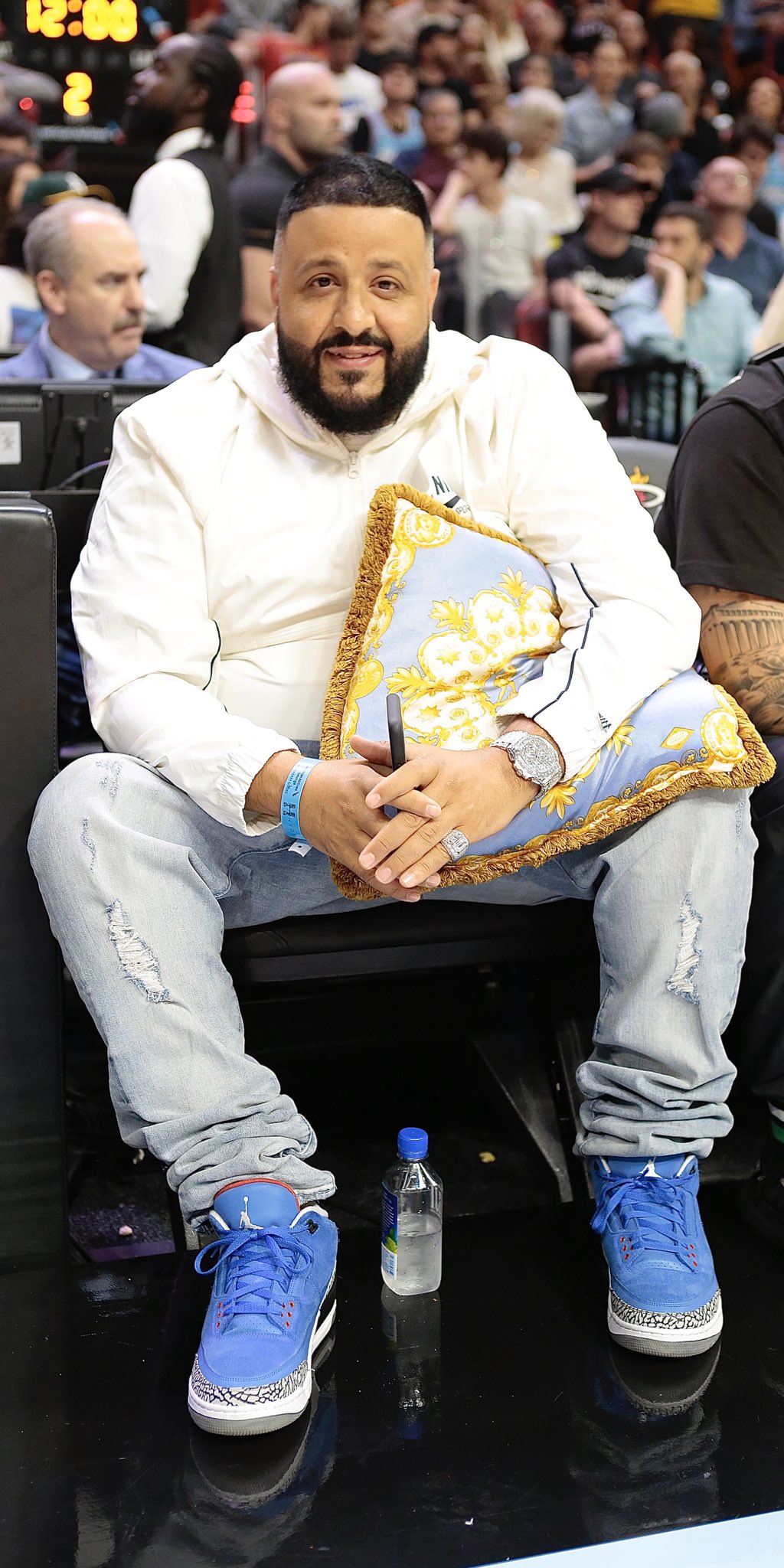 NBA on X: Who's got that foot pillow? DJ Khaled! 🌟 @djkhaled