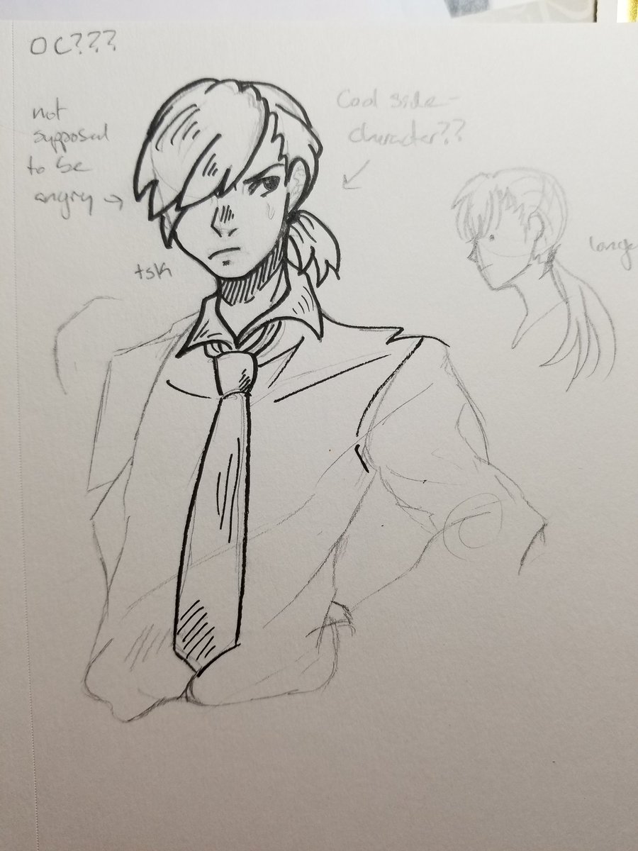 Trying to look through my old sketchbook and I found this unamed oc in one of them... he kinda looks like a Felix-type lol 