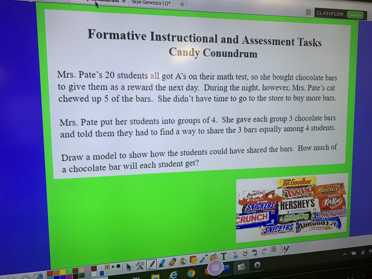 blwright2nd's tweet image. We had a “Candy Conundrum” in our room today working with dividing fractions! @meadowlarkws