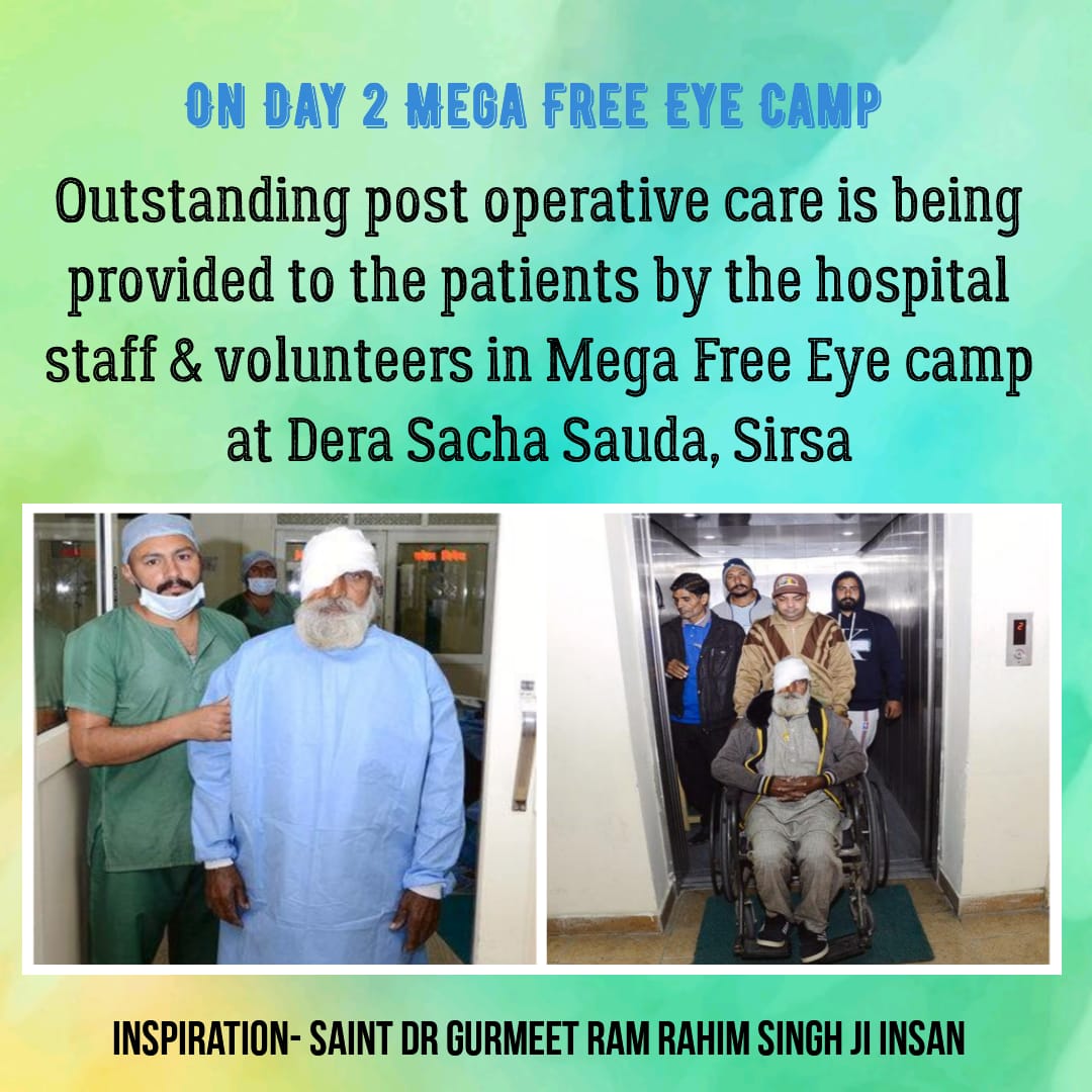 jitenderinsan93's tweet photo. #GiftOfVision
With the blessings of Saint Dr Gurmeet Ram Rahim Singh ji Insan  @derasachasauda volunteers provided  outstanding post operative care to the patients in Mega free camp. https://t.co/dVxY2cssS7