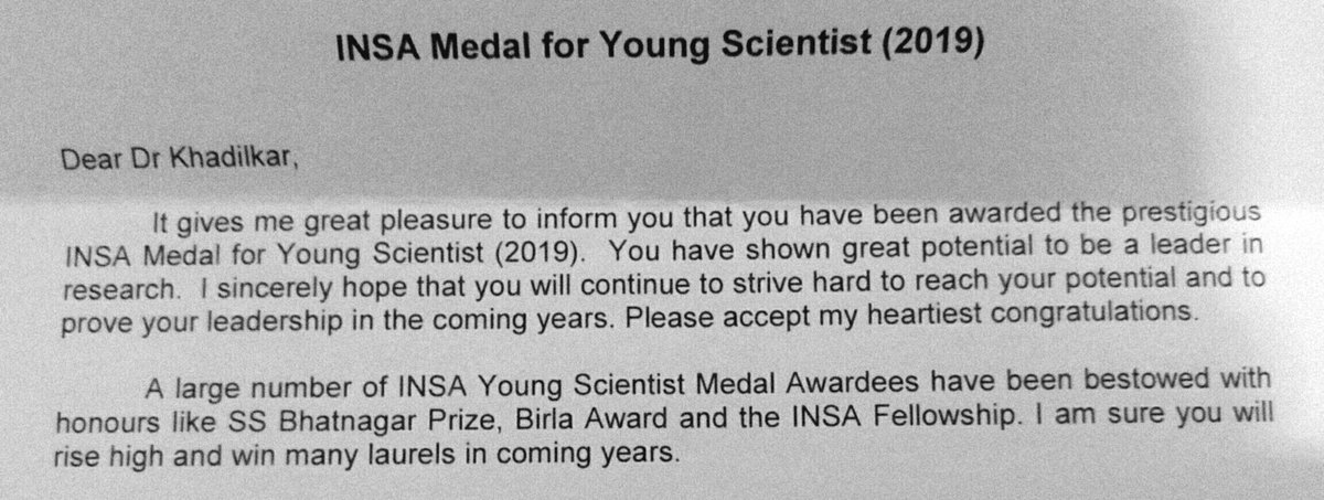 Off to Goa to receive my @insa_academy Young Scientist Award at their annual meeting! Extremely happy☺ Would like to thank my mentor Prof. @InamdarManeesha and @jncasr

#youngscientistaward #indianscience #scienceinindia #sciencetwitter #scientist #Science