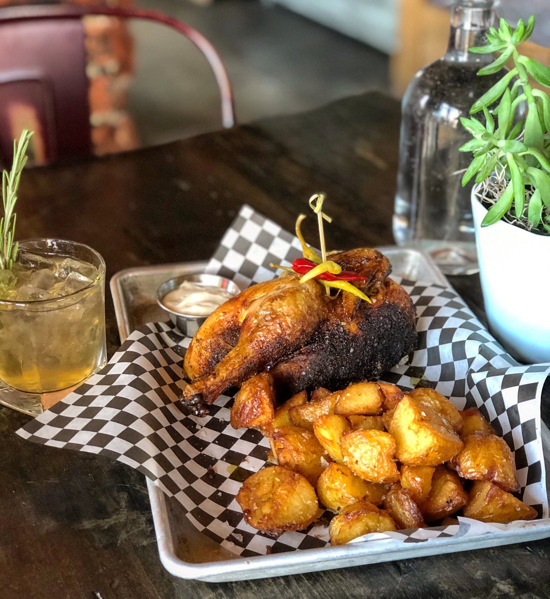 Meat &amp; Potatoes kind of night. 
#rotisseriechicken #crispypotatoes 
—
WHOLE CHICKEN $18
With Two Sides &amp; Two Sauces $24
HALF CHICKEN $10
With One Side &amp; One Sauce $13