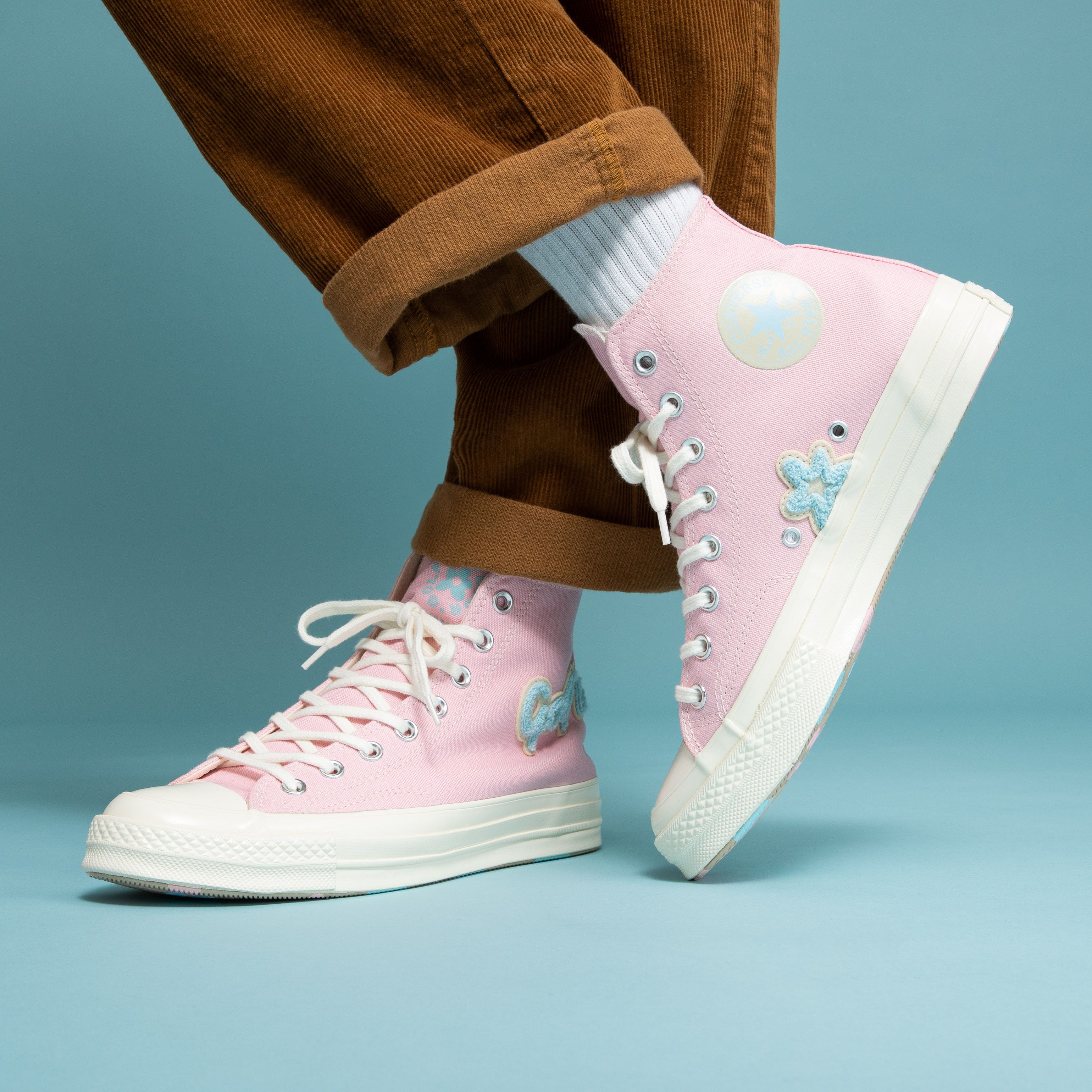 Titolo on X Last Sizes GOLF le FLEUR x Converse Chuck 70 Hi Chenille Almond Blossom Check It out https t NI0c7q3C2Q style code 167478C converse chenille golflefleur tylerthecreator converse chucks