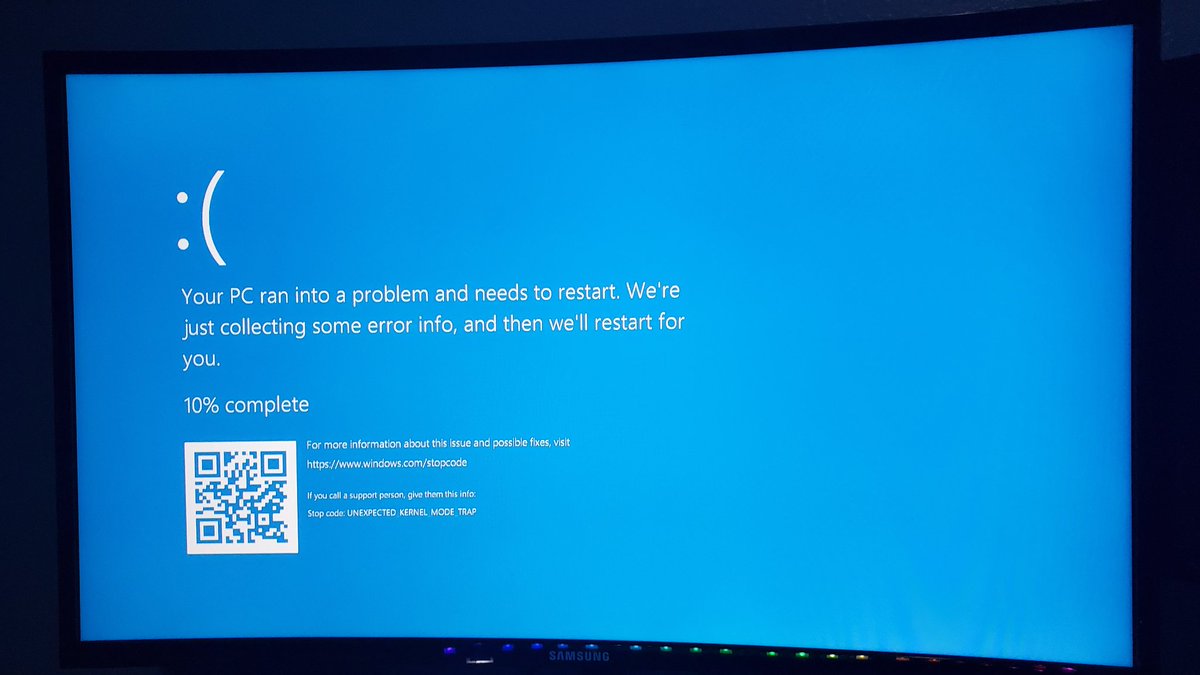 Blue screen of death