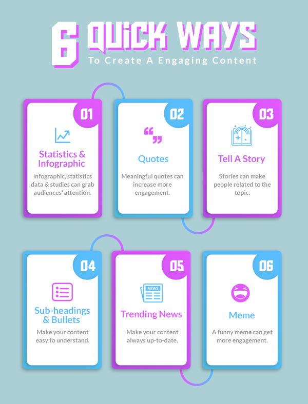 CapperTech's tweet image. 6 Quick Ways To Create A Engaging Content 🏃💨

👋Get Free Demo With Us: tiny.cc/j059dz 

🖇Follow Us Here: 
🔸FB: bit.ly/2msuwI2 
🔹Twitter: bit.ly/2nlypz4
◾ Linkedin: bit.ly/2mvqU8b 

#cappertech #contentmarketing #engagingcontent