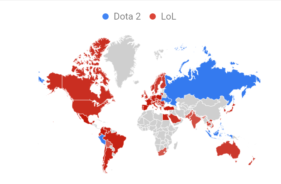 PERUDota2's tweet photo. #Dota2 🥭

Desglose comparativo en términos de búsqueda a nivel mundial en internet por regiones entre Dota 2 y LoL desde el año 2004.

En Perú las búsquedas de Dota 2 en internet llegaron a 68%, mientras que un 32% de búsquedas fue para LoL.

Perú, un país Dotero por tradición. https://t.co/3SFyhdqsq1