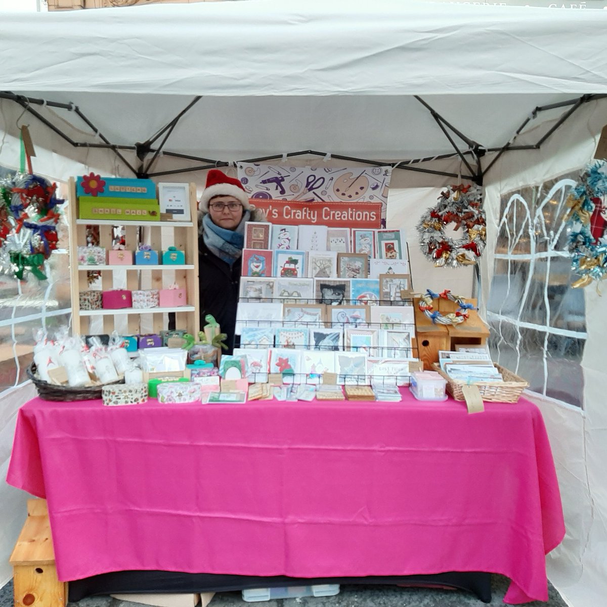 All set up in Horley town #horley #horleysurrey #christmasfair #craftstall #handmade #madewithlove #smallbusiness