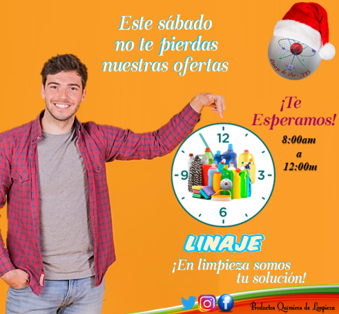 LinajedDios2013's tweet photo. ¡Este sabádo no te perdas nuestras ofertas! Te esperamos de 8:00am a 12:00m, ven te esperamos. 
Síguenos @linajededios2013.
Contamos con punto de venta! #Linaje en #limpieza somos tu #solución!
#felizfindesemana
#felizsabado
#oferta 
#ahorro
#hogar
#maracay
#villadecura https://t.co/dbOQlcz7Wo