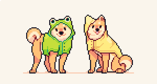 fashionable shiba #dog s for todays #pixel_dailies @Pixel_Dailies #pixelart #ドット絵 https://t.co/AKRXfN4wuv