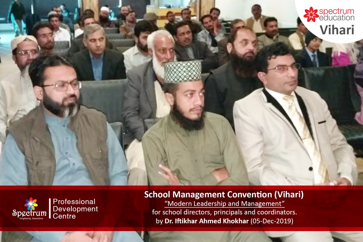 spectrumedupk's tweet photo. School Management Convention (Vihari)
"Modern Leadership and Management" for school directors, principals and coordinators.
Trainer: Dr. Iftikhar Ahmed Khokhar
Date: 05-Dec-2019
#spectrum #education #publishers #spectrum_education #spectrum_publishers #professional_development https://t.co/Bdj77IXXt1