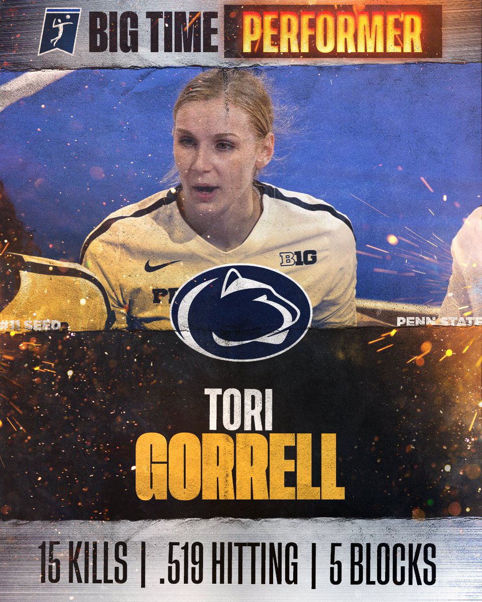 NCAAVolleyball's tweet photo. Tori Gorrell brought it tonight! 💪

#NCAAVB | @PennStateVBALL https://t.co/I2knQW6NyZ