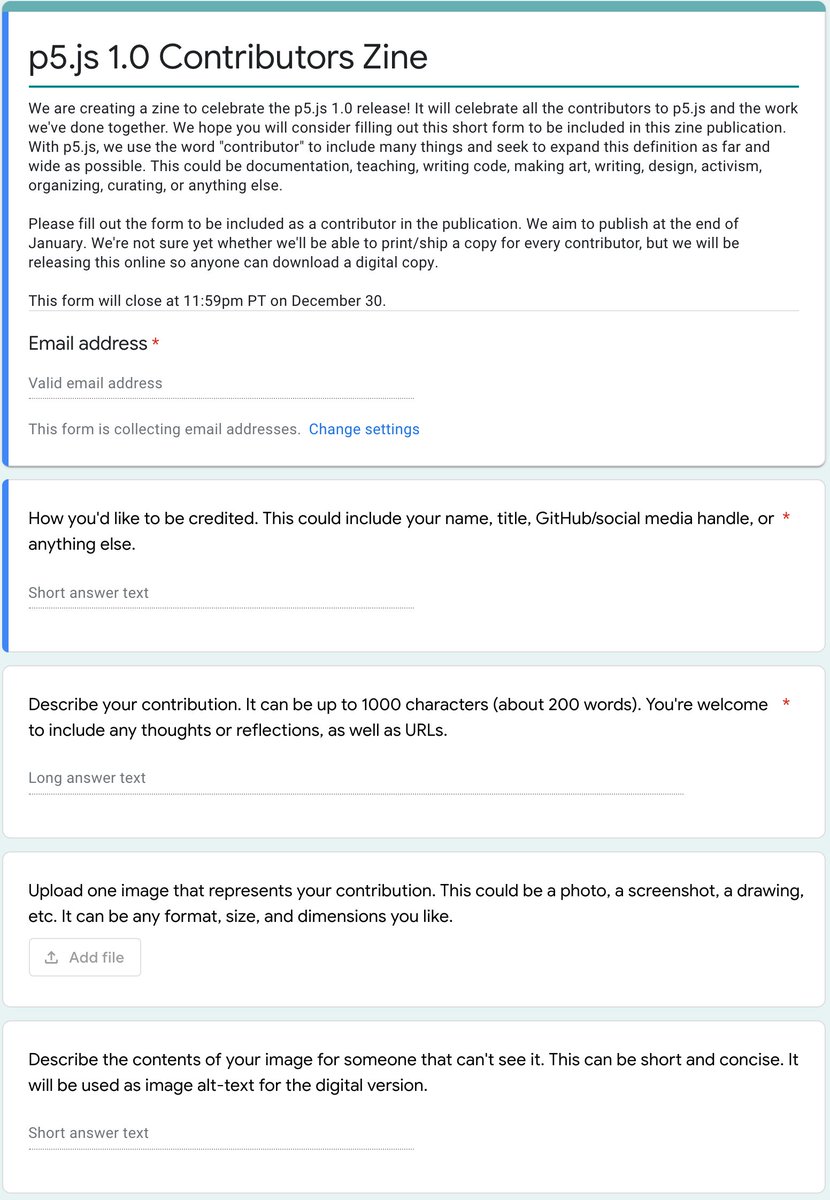 picture of form requesting: 1. name you'd like credited, 2. description of contribution 200 words or less, 3. image that represents contribution, 4. alt text for image