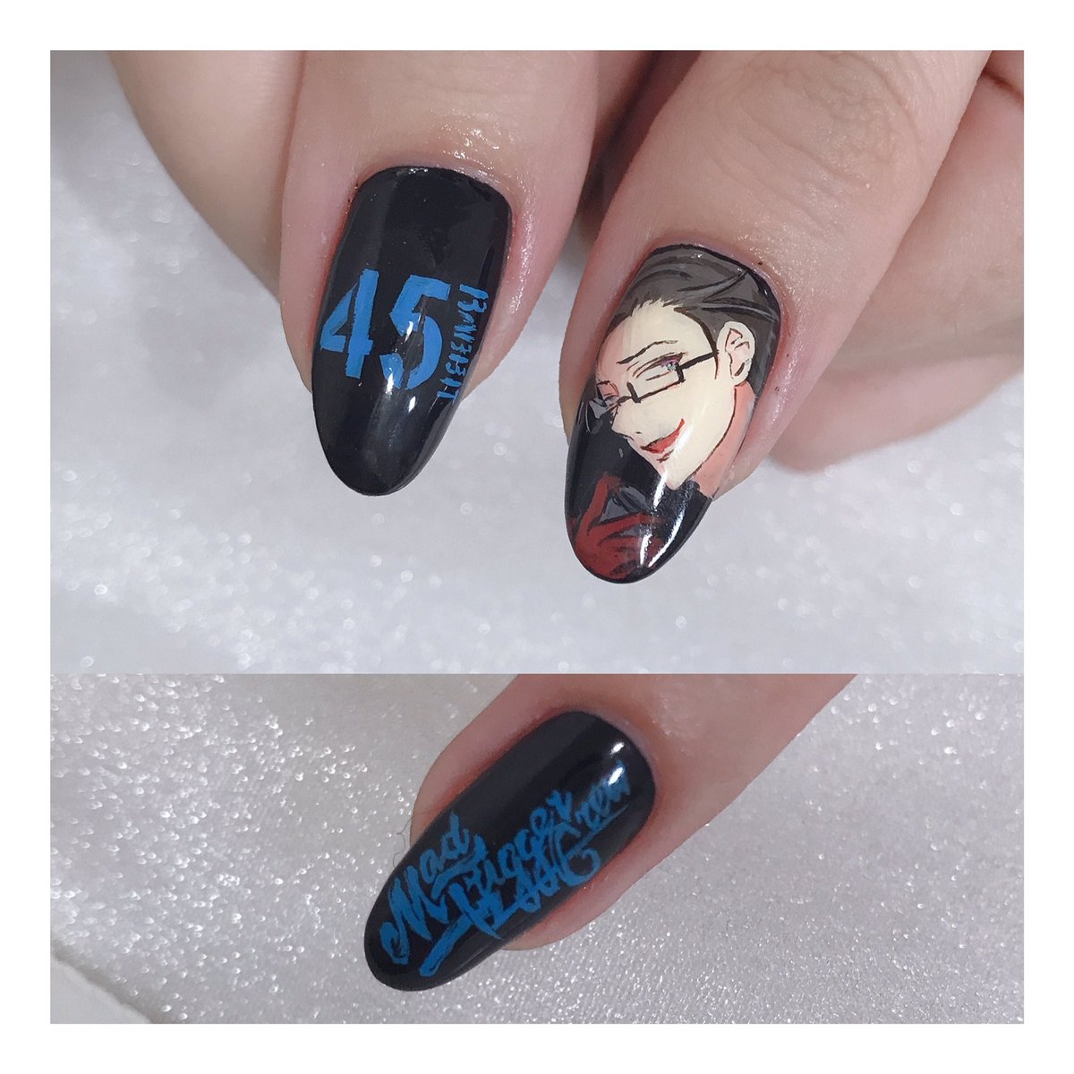 池袋 痛ネイル さとう على تويتر お客様ネイル ヒプマイ 入間銃兎 アートのみのオーダーでした