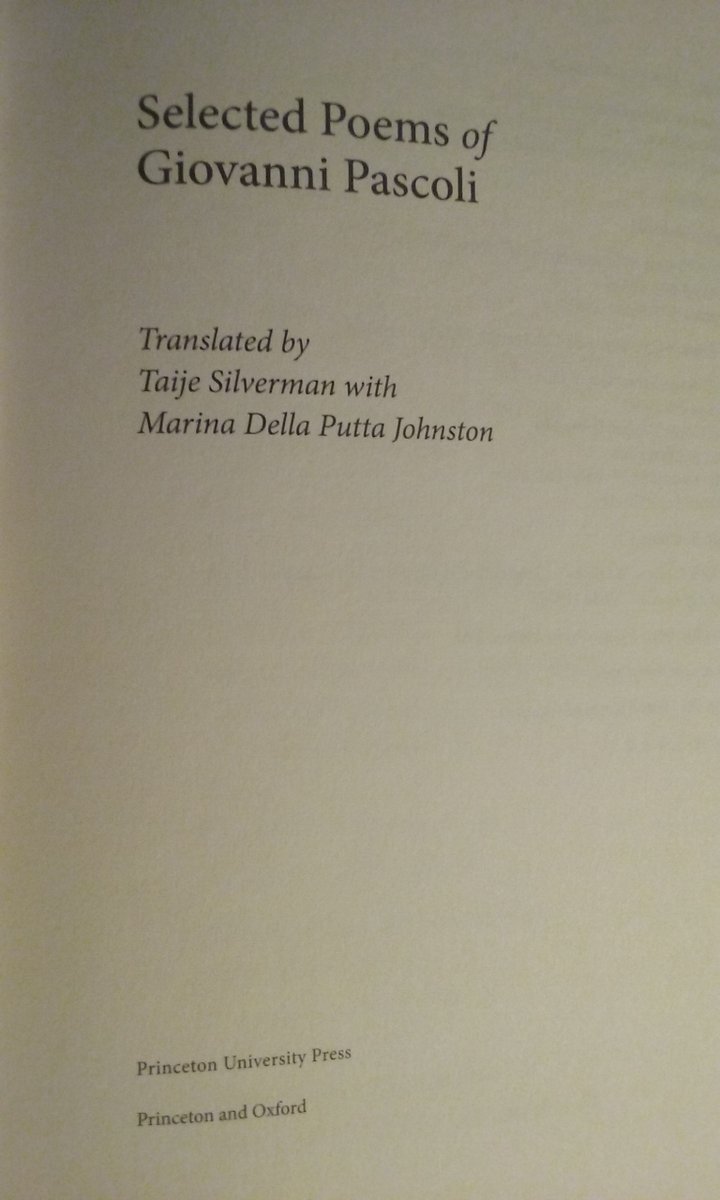 kitsonthomas1's tweet photo. So glad to learn about Taije Silverman's translations of Giovanni Pascoli at #ALTA42 and to finally be able to pick up the book from @bookculture. https://t.co/szyRbIEigN