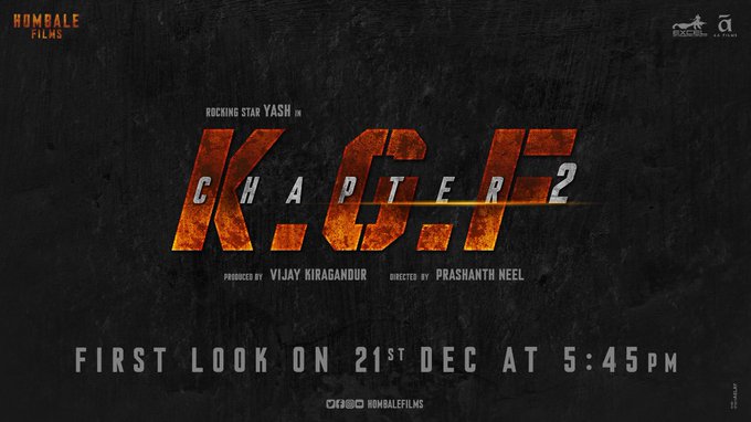 kannada movie yash KGF 2 first look ready