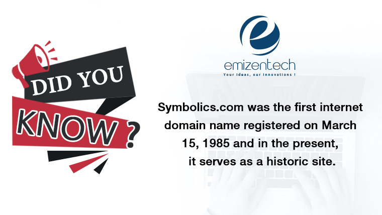 EmizenTech's tweet photo. Today’s Fact !!
#factoftheday #fact #domain #domainname #website #internet #firstdomain https://t.co/iEDTnHsOHH