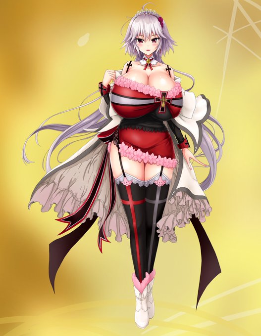 超エロアプリ学園!のリーシャに王女様っぽい衣装着せてみた!
パイスーツ姿もそうだけどなんか鉄血のカンセンにいそうな感じになっちゃった。(顔は邪◯ヌだけど…。 