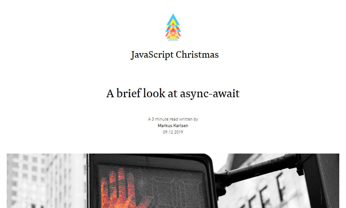Devcide1's tweet image. A brief look at async-await
#asyncfunctions #error #seconds #catch #promise #development
via javascript.christmas
☛ amp.gs/iRpR