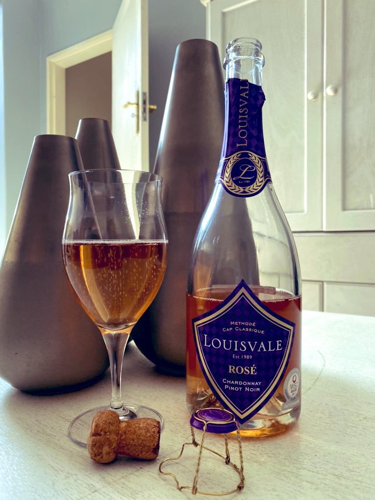 LaurasWorldza's tweet image. This evening, I enjoyed a vibrant pink Rosé with aromas of freshly crushed strawberries and cherries. 
The Louisvale MCC Brut Rosé NV is an enjoyable Chardonnay-Pinot Noir varietal that I recommend to my fellow ladies who lunch in style.. 

#LaurasWorld 
#LaurasWine
#Louisvale