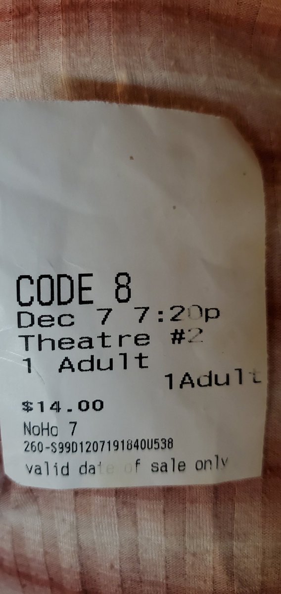 McGenn's tweet photo. #mycode8tix
Took the big kids and saw this last weekend what a cool world they created. Thom even won a signed hoodie. Get #Code8movie on all digital platforms now. @RobbieAmell the ticket even has popcorn butter on it https://t.co/OKWn48My6b