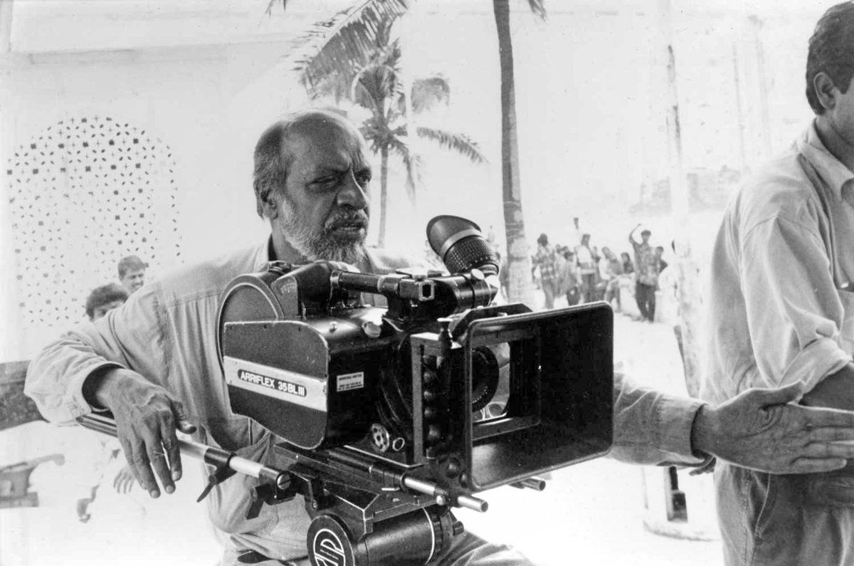 Happy Birthday, Shyam Benegal! Photographed here behind the scenes of MAMMO, 1994: 