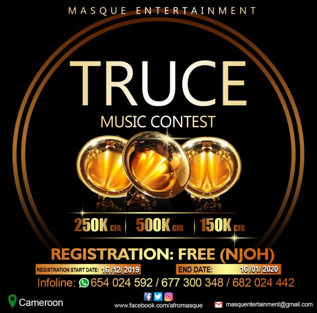 maskgraphix's tweet photo. #TRUCE music contest the biggest thing come 2020 #masqueEntertainment @maskgraphix @237Showbiz @KLink237 https://t.co/ARPFnoPoX0