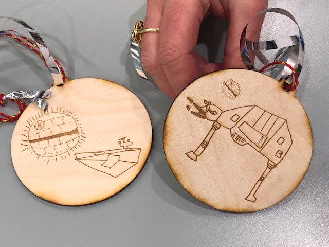 FabLab_TheWord's tweet photo. Looking forward to another #fun #creative day in our Fablab.    Today is more of a drop in where you can hand draw any design and see it be lasers on to a wooden Christmas bauble.  #lasercutting #TheWord  #christmasFun https://t.co/MunRhgfQdi