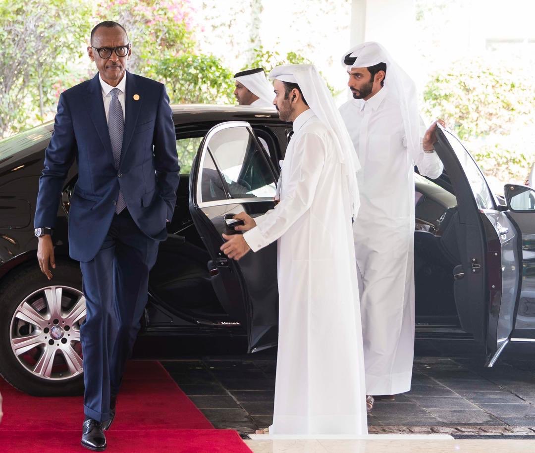 UrugwiroVillage's tweet photo. This morning, President Kagame joins His Highness @TamimBinHamad and dignitaries from across the globe for the Opening Session of the 19th edition of the #DohaForum. Follow the event live: https://t.co/Vb5zEGtHey https://t.co/4wxGssacmH