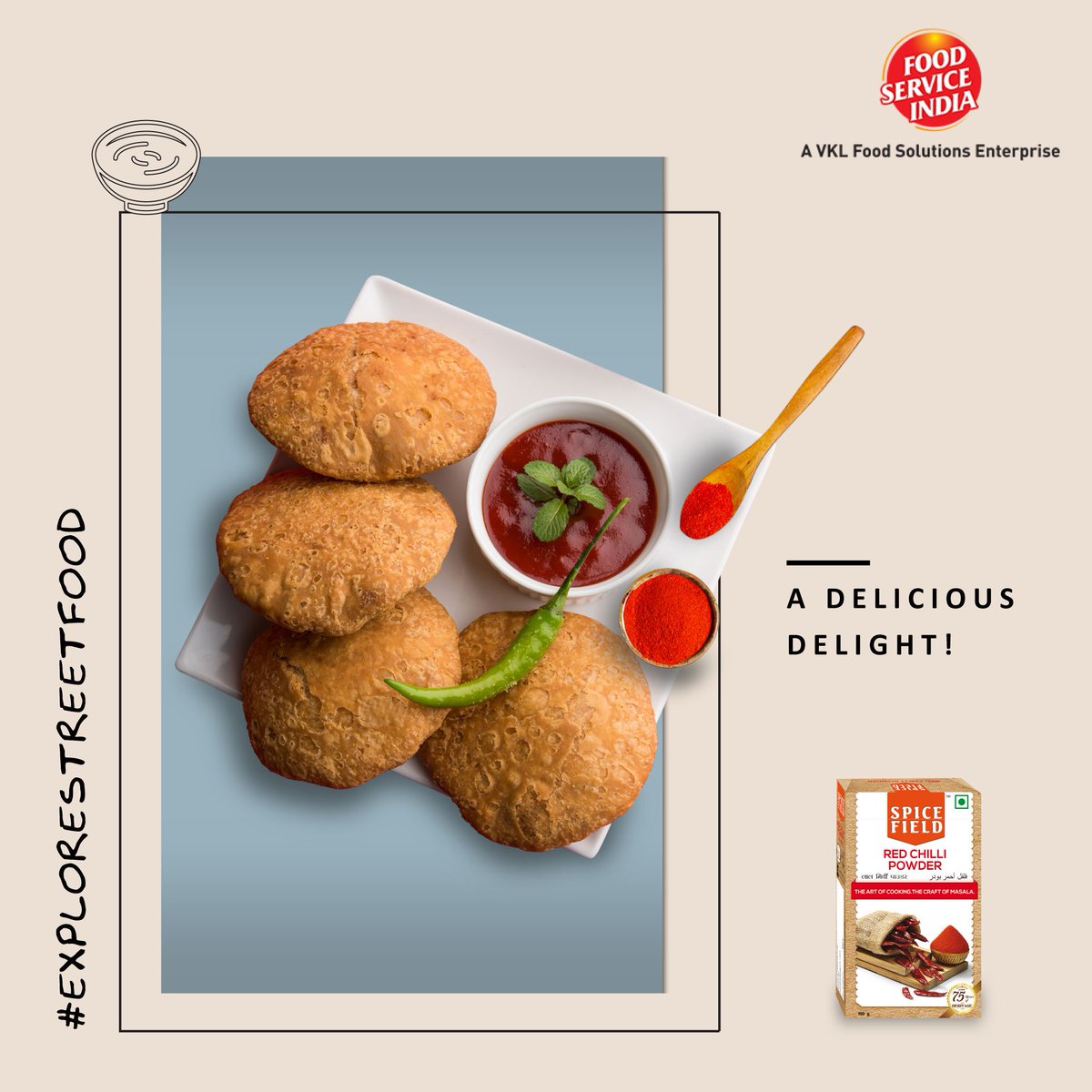 Foodserviceind's tweet photo. Flaky, crunchy and tasty, Dal Kachori can be made extra delicious with Spicefield Chilli powder.
Leave your guests craving for more as the chilli flavour enhances the flavour of the entire dish.
#HoReCa #FSIPL #foodie #instafood #chef #ExploreStreetFood #yummy #Dalkachori https://t.co/5o4NgfSrSV
