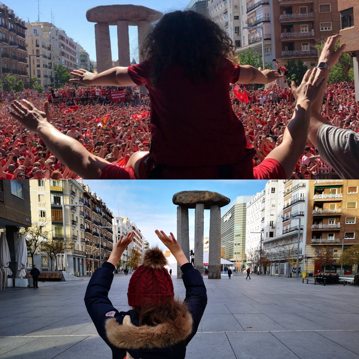 MrstepowerPower's tweet photo. @aBOSSNight @JamieWebster94 Back in the City of 6 with my other kid, recreating her brothers amazing picture. Minus 49,998 less people! Plaza Felipe II https://t.co/65HWxYi9cT