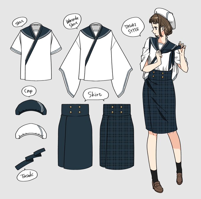 「学生服 吊りスカート」のTwitter画像/イラスト(古い順)