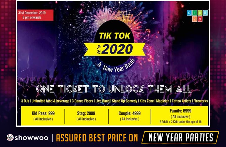 ShowwooIn's tweet photo. Tik Tok It’s 2020 a New Year bash promising you an exclusive night filled with fun, #laughter and #happiness. Get ready to party hard all night with #unlimited_food and beverages.
Book Now:- https://t.co/5lrV5DuBQq

#newyearseve #newyear #newyears #happynewyear #party #dec https://t.co/d68wD5n593