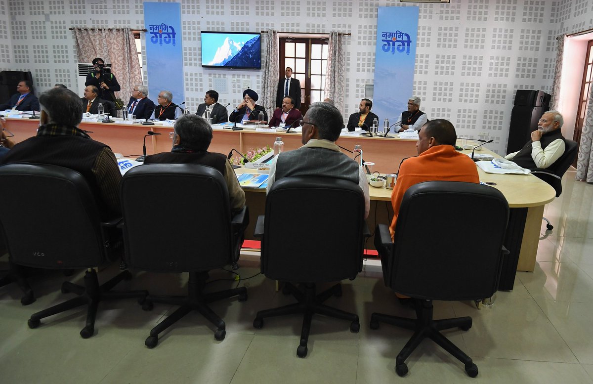 BJPLive's tweet photo. PM Shri @narendramodi attends Ganga Council Meeting in Kanpur, Uttar Pradesh. https://t.co/YiXDWfXUfv