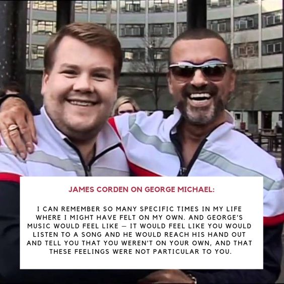Aussi_GMurphy's tweet photo. James Corden said he felt alone and George Michael's music would lift him.

George's music touched everyone's Heart. That is his true Legacy........🎶✨ https://t.co/oBP4OUqgjk