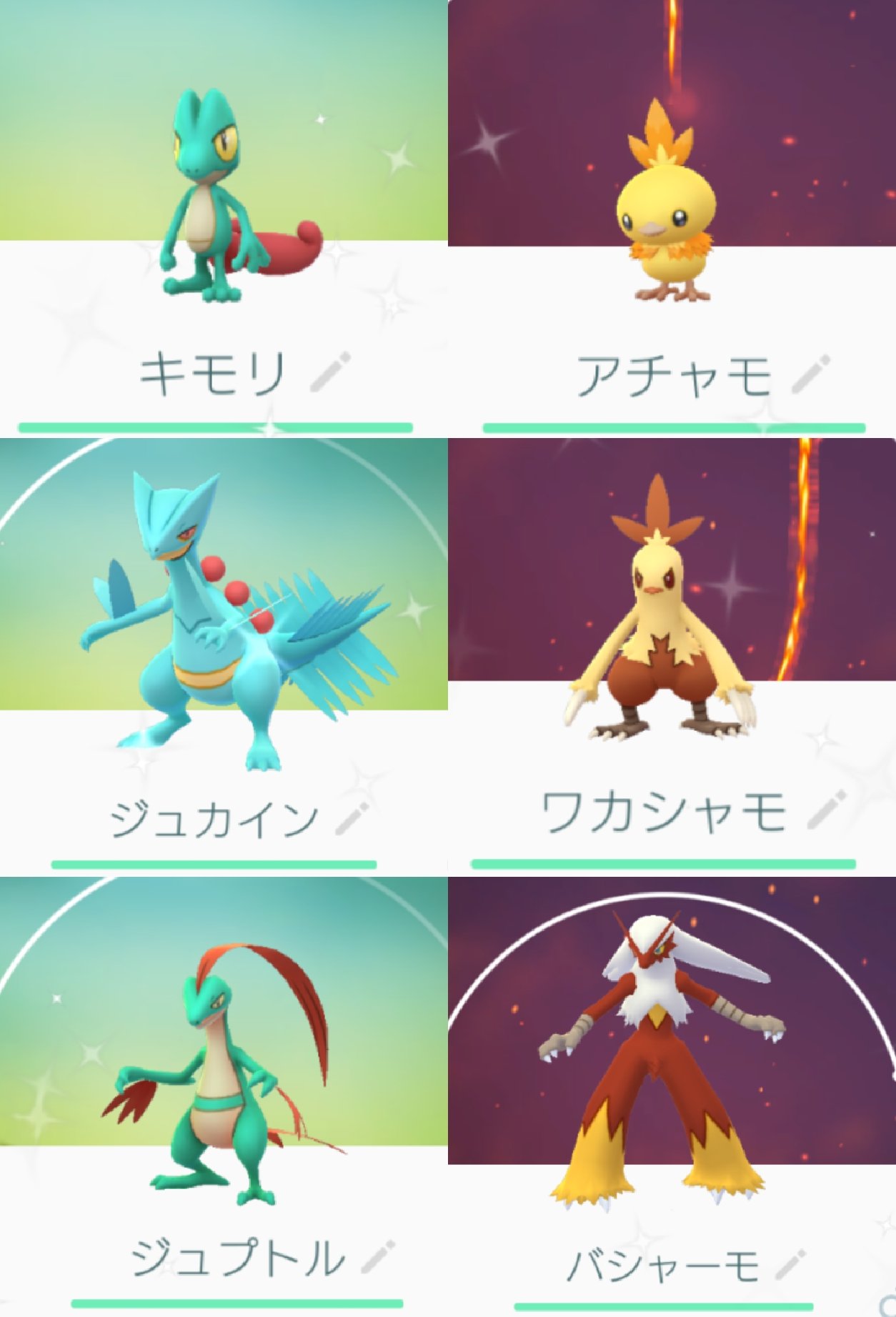 ちか 在 Twitter 上 来てくれた色違いキモリとアチャモの進化まとめ 色違いバシャーモ天狗みたいな色合いね T Co Vfmiamoqbl Twitter
