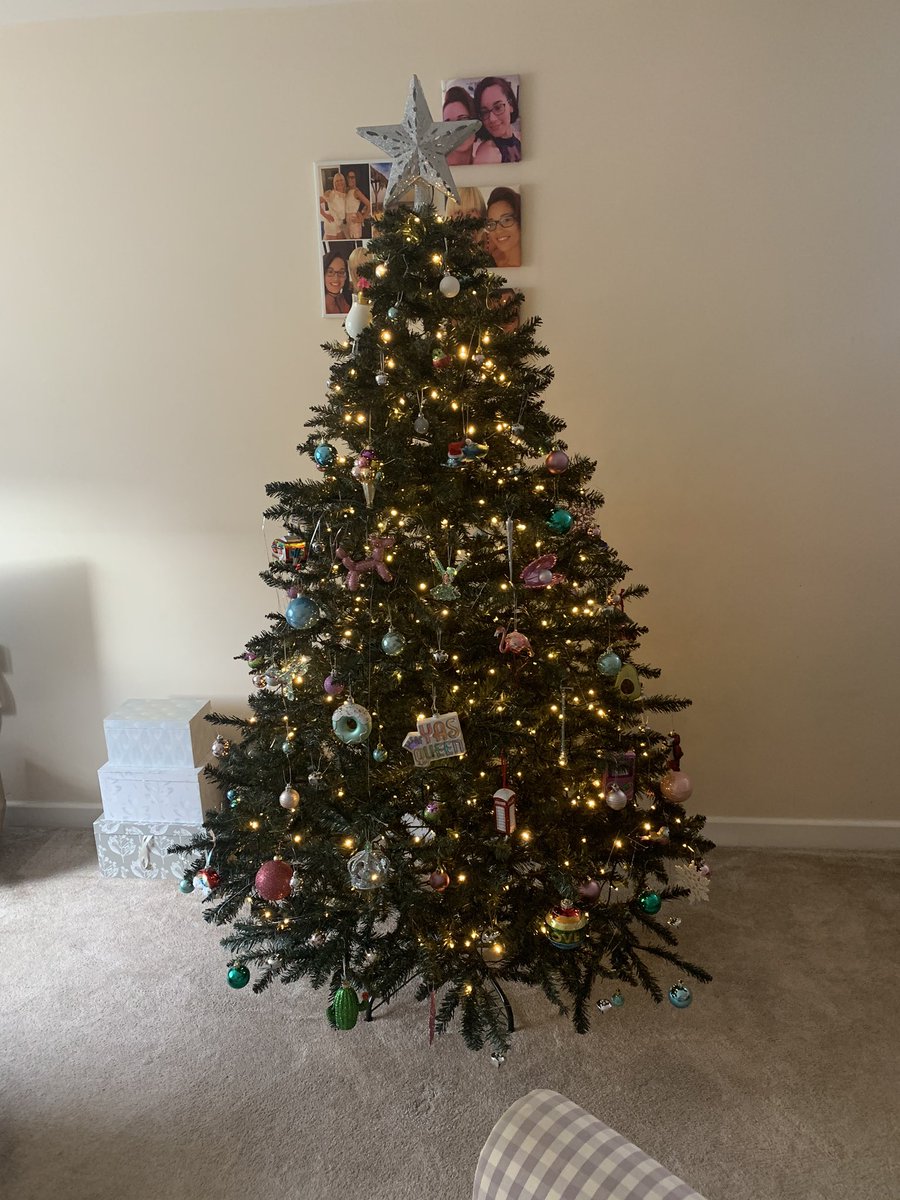 KezHolden's tweet image. Finally starting to feel all Christmassy now!! Tree is up... is it weird to love that I have a shark with a Santa hat, ballon dog, an avocado and of course a ‘Yas Queen’ on my tree #UniqueTree. ❤️@FromPaperchase decorations.