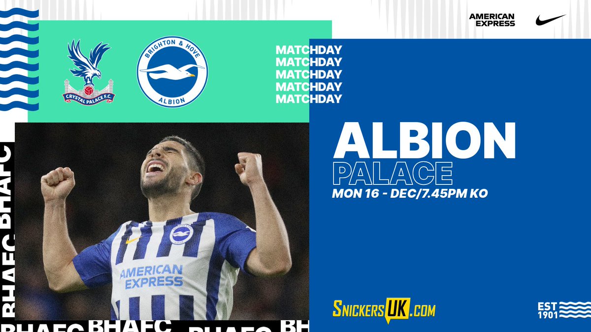 BHAFC's tweet photo. 🙌 It's matchday!

🆚 @CPFC
🏆 @premierleague
📍 Selhurst Park
⏰ 7.45pm

#BHAFC ⚫️ https://t.co/ssWRUs5Qqp