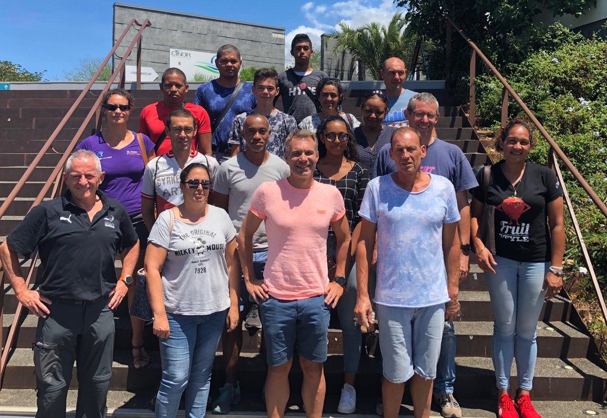 FFTRICNA's tweet photo. Un petit coucou de l’île de La Réunion ou s'est déroulé aujourd'hui une Formation Arbitres Assesseurs, animée par Alain LE BAIL.
Merci à "Marco" MEMEC et son équipe pour son accueil toujours aussi agréable sur l’île Intense. https://t.co/xrIC3LcwyS