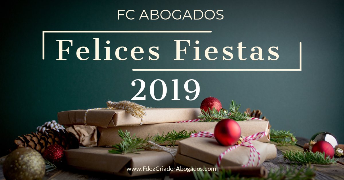 FdezCriado's tweet photo. ¡Desde el Equipo de FC ABOGADOS queremos desear a nuestros clientes y Seguidores en Redes sociales unas Felices Fiestas 2019! #rgpd #ciberseguridad #proteccióndedatos #lopdgdd #datospersonales #ransomware #delitos #delitos #phishing #Compliance #LPBCFT @FdezCriado https://t.co/BcBbGaplQ5
