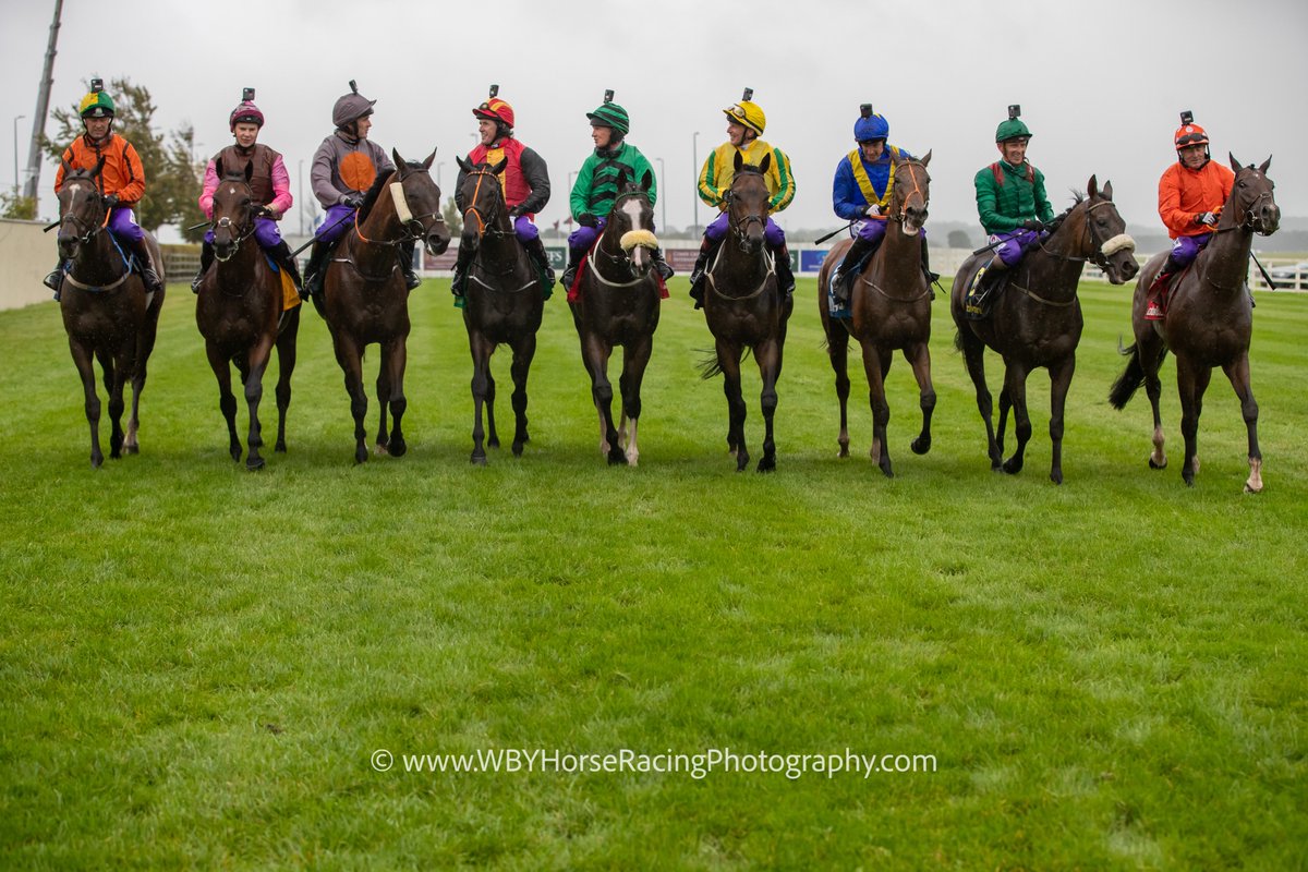 At 5 A truly iconic moment. The riders from the Pat Smullen Charity race head back to the packed Curragh stands. From L-R Charlie Swan, Joseph O’Brien, Ruby Walsh, AP McCoy, Paul Carberry, Johnny Murtagh, Richard Hughes, Ted Durcan and Kieren Fallon. 

1/1000 f4.0 70mm ISO 1000