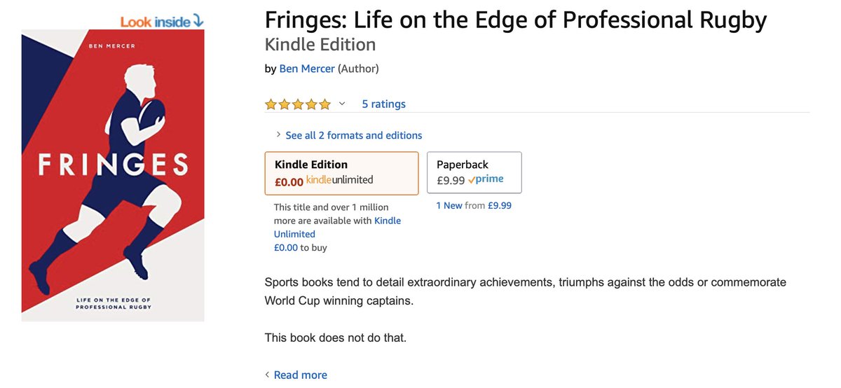 the digital copy of my book Fringes is free today!

find out what it's really like to be a sports professional away from the top level

Go get it - maybe pick up a physical copy too 😁

amzn.to/2KI7upF