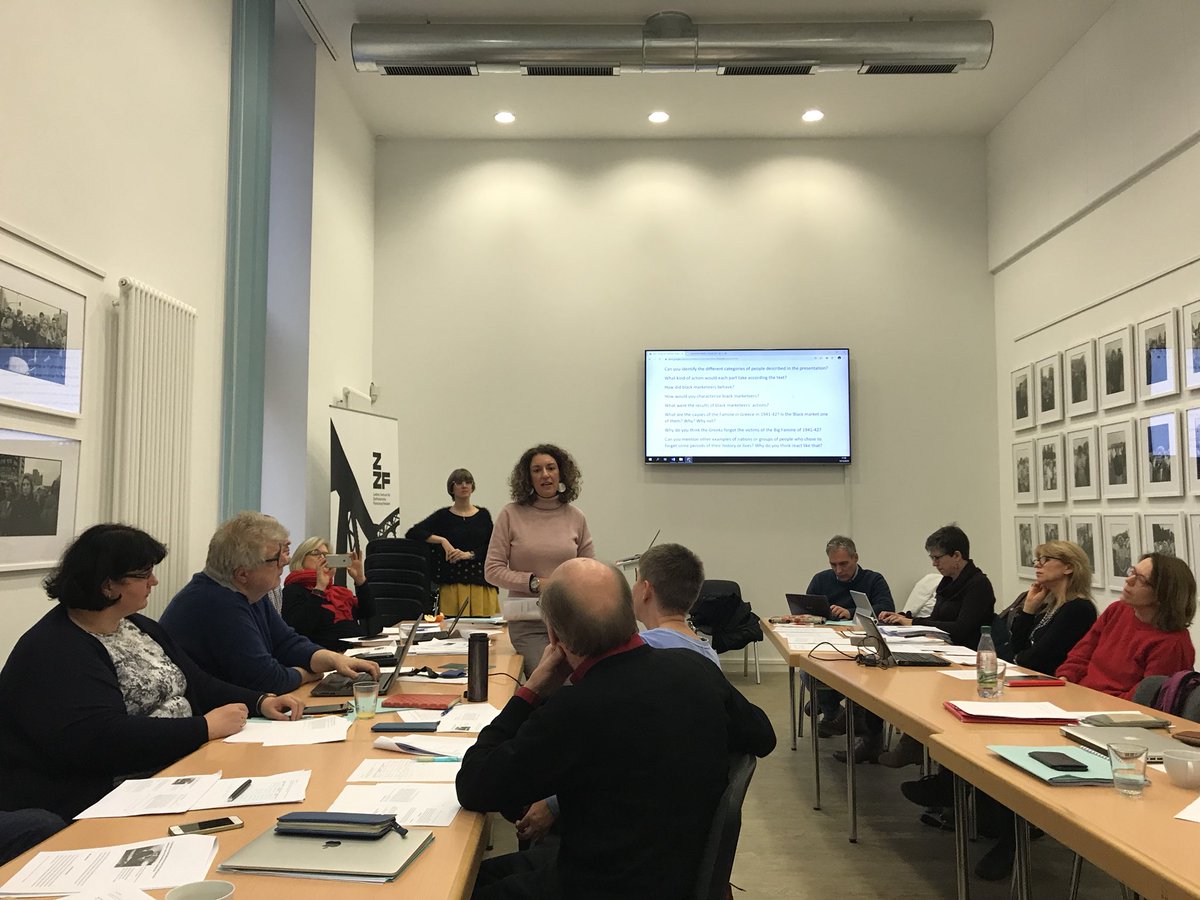 A_lieval's tweet photo. Vassiliki Yiannou is testing her very interesting activity on the Greek Big famine during ww2 and the case of black marketeers #Learningtodisagree on survival stratégies during a Time of crisis #Survivingunderpressure . @EUROCLIO @AphgC @APHG_National https://t.co/vFzoC60qKs