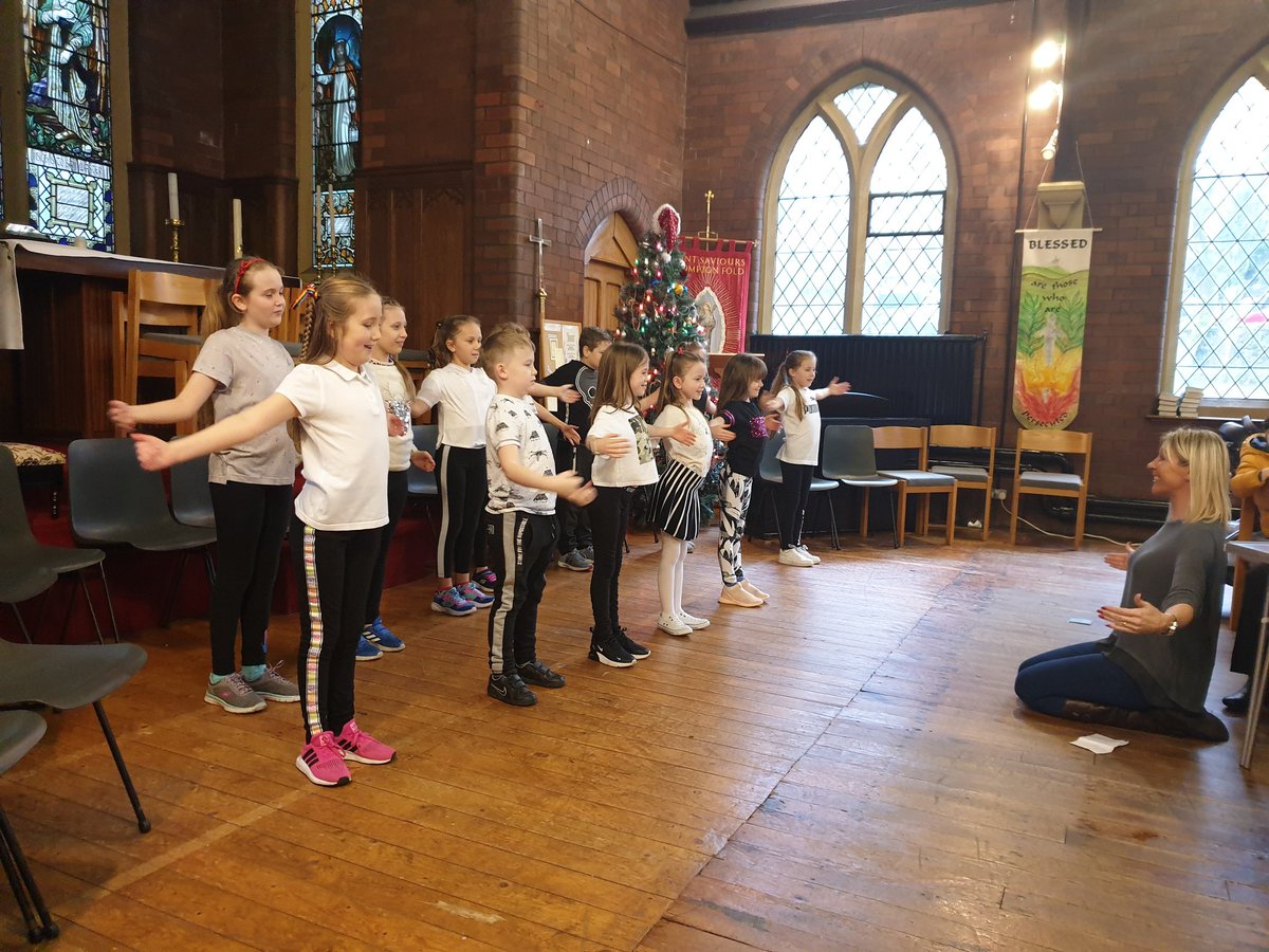 Mrs Kulczycki's dance group are performing at St Saviour's church this morning along with the brass band.