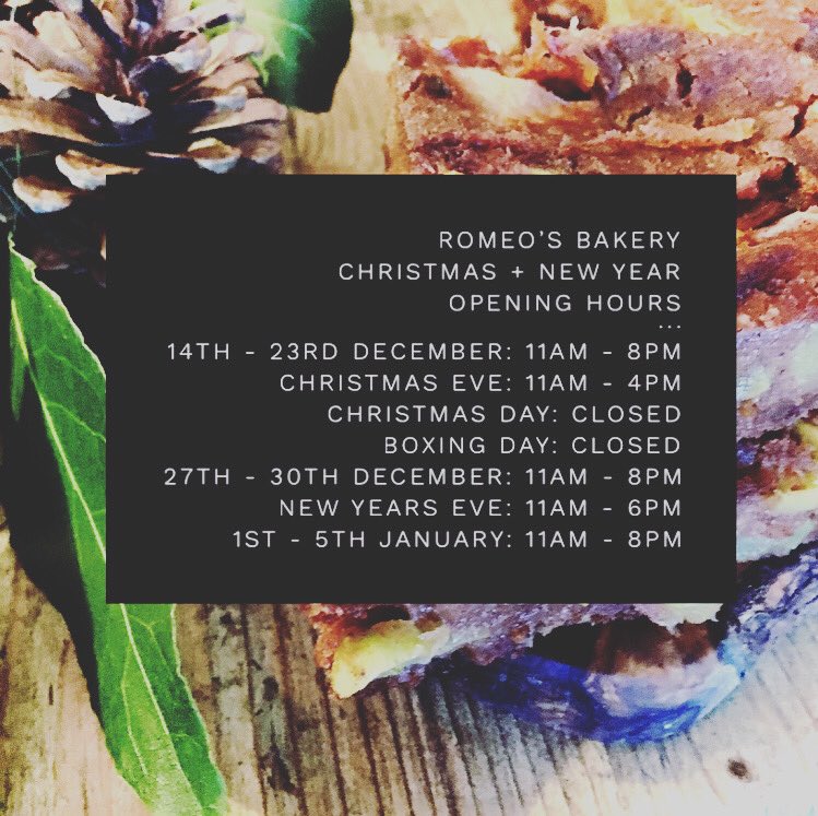 Here are our Christmas and New Year opening hours guys!🎄 Some Festive Highlights:👕Christmas Jumper Day on 18th Dec 🎅🏾Early Close on Christmas Eve before we spend a few days with our family 🎉Annual New Years Day Brunch 
#islington #upperstreet #glutenfreelondon #veganlondon