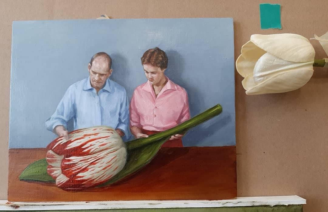 #freshlysqueezed #ontheeasel #inthestudio
A few more small adjustments and it'll be done:
"The gift", oil on wood, 8x10 inches (20×25 cm), December 2019