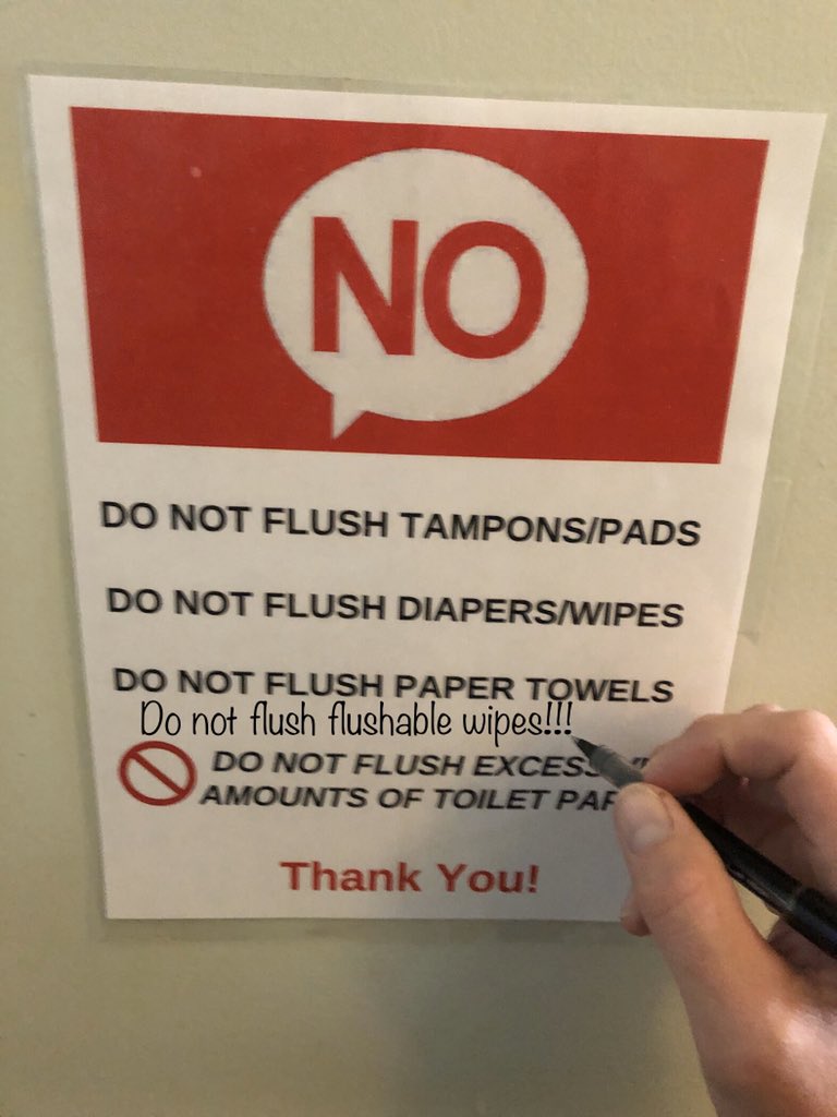 Committed my first act of vandalism, but hey it was for a good cause.  #notflushable