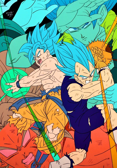 ㊗️DB超ブロリー1周年🎉
過去絵ですが…😅

#ブロリー
#ゴジータ
#チライ
#ドラゴンボール超 