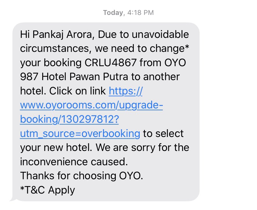 ImPankaj_Arora's tweet photo. Really making a mockery of #hospitality industry, had bought #oyowizard thinking will keep using @oyorooms but here I am with no idea where I’ll stay over night when I need to run #TSK25K tomorrow. @riteshagar this kind of disruption will only takes one downhill. #oyosucks 😡🤯 https://t.co/Gv5YMcvsZB
