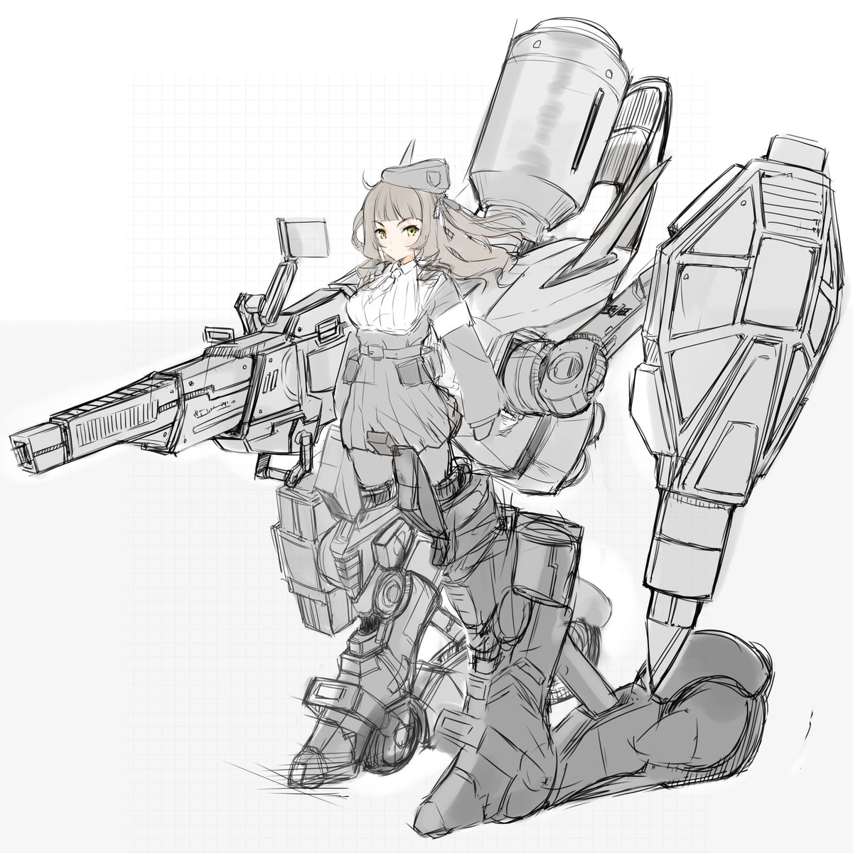 桜坂つちゆ 学園競技想定のオリジナルメカ娘とウチの子でミリタリー系女子のラクガキラフ ガルパンみたいな世界観で各校で戦う的な 桜坂つちゆ 学園競技想定のオリジナルメカ娘とウチの子でミリタリー系女子のラクガキラフ ガルパンみたいな世界観で各校で戦う的な